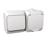 Lizdas v/t IP44 su viengubu jungikliu baltos spalvos 16A 250V AC Cedar Plus - SCHNEIDER ELECTRIC