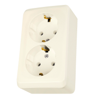 Lizdas v/t SCHUKO dvigubas dramblio kaulo spalvos 16A 250V Prima - SCHNEIDER ELECTRIC