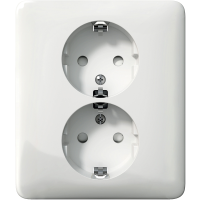 Lizdas p/t SCHUKO dvigubas su apsauga nuo vaikų užspaudžiami kontaktai baltos spalvos 16A 250V AC Exxact - SCHNEIDER ELECTRIC