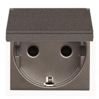 Lizdas p/t SCHUKO su dangteliu su apsauga nuo vaikų varžtiniai kontaktai antracito spalvos 2 modulių 16A 250V N2288.1 AN Zenit - ABB