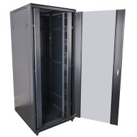 Spinta komutacinė 800x1000x2055 19" 42U stiklinės durys, flatpack tipo, juoda - SECURITYNET