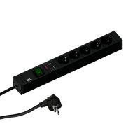 Lizdų blokas v/t SCHUKO 5x230Vsu jungikliu ir apsauga nuo viršįtampio, H05VV-F 3x1.5mm2 2m CONNECT - BACHMANN