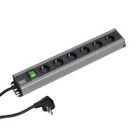 Lizdų blokas SCHUKO 6x230V 19" su jungikliu H05VV-F 3x1.5mm2 2m HANDWERKERLEISTE - BACHMANN