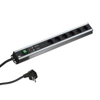 Lizdų blokas SCHUKO 6x230V su jungikliu, apsauga nuo viršįtampio ir filtru, H05VV-F 3x1.5mm2 2m HAND - BACHMANN