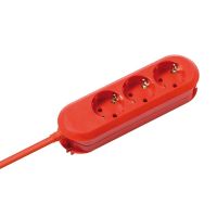 Ilgiklis 3m 3 lizdų su įžeminimu raudonas H05VV-F 3x1.5 SMART - BACHMANN