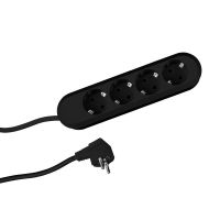 Ilgiklis 1.5m 4 lizdų su įžeminimu juodas H05VV-F 3x1.5 SMART - BACHMANN