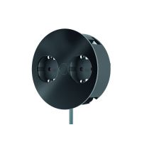 Lizdų blokas į stalą SCHUKO 2x230V matinės juodos spalvos TWIST - BACHMANN