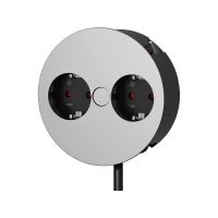 Lizdų blokas į stalą SCHUKO 2x230V matinės chromo spalvos TWIST - BACHMANN