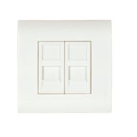 Dangtelis dvigubas kompiuterio RJ45 keystone baltas 2x22.5x45mm - EFB-ELEKTRONIK