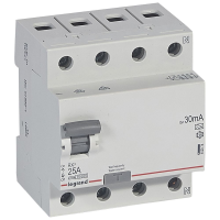 Relė srovės nuotėkio RCCB 4P 25A 30mA A-tipas RX3 - LEGRAND