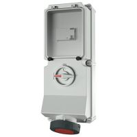 Lizdas CEE v/t 5P 63A 400V IP67 6h FI 30mA su kirtikliu DUO - MENNEKES