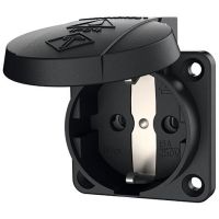 Lizdas į/l SCHUKO 3P 16A 230V IP54 su apsauga nuo vaikų juodas - MENNEKES