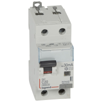 Relė srovės nuotėkio RCBO 2P 20A C 30mA 6kA su automatu AC-tipas DX3 - LEGRAND
