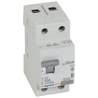 Relė srovės nuotėkio RCCB 2P 63A 30mA AC-tipas RX3 - LEGRAND