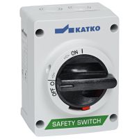 Jungiklis saugumo 4P 16A 7.5kW (AC23) IP65 juoda rankena KEM416U E/G ABS - KATKO