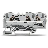 Gnybtas 6mm2 3 laidams pilkas ant bėgelio - WAGO