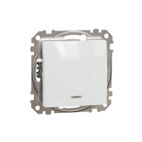 Jungiklis p/t viengubas su mėlynu LED pašvietimu be rėmelio baltos spalvos 10A 250V SEDNA DESIGN - SCHNEIDER ELECTRIC