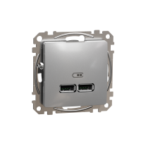 Lizdas p/t dvigubas USB 2.1A be rėmelio aliuminio spalvos SEDNA DESIGN - SCHNEIDER ELECTRIC