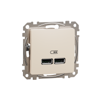 Lizdas p/t dvigubas USB 2.1A be rėmelio dramblio kaulo spalvos SEDNA DESIGN - SCHNEIDER ELECTRIC