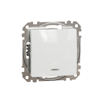 Perjungiklis p/t viengubas be rėmelio su raudonuu LED pašvietimu baltos spalvos 10A 250V SEDNA DESIGN - SCHNEIDER ELECTRIC