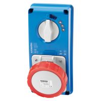 Lizdas CEE vertikalus 5P 16A/16A C 400V IP67 6h su kirtikliu be dėžės - GEWISS