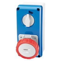 Lizdas CEE vertikalus 5P 16A 400V IP67 6h su kirtikliu su dėže - GEWISS