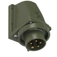 Kištukas CEE v/t 5P 16A 400V 6h IP67 žalias kampinis - PCE