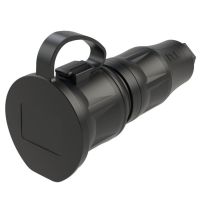 Lizdas SCHUKO a/k 3P 16A 250V IP54 juodas CAP SH LED TOPTAURUS2 - PCE