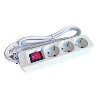 Ilgiklis 1.4m 3 lizdų H05VV-F 3x1.5mm2 su jungikliu IP20 baltas PTSDS 3w - PROTEC