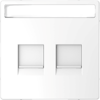 Dangtelis dvigubam moduliniam lizdui su užuolaidėle ir markiravimo vieta baltas System Design - SCHNEIDER ELECTRIC