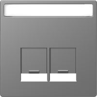 Dangtelis dvigubam RJ45 lizdui su užuolaidėle ir markiravimo vieta nerūdijančio plieno spalvos System Design - SCHNEIDER ELECTRIC