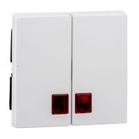 Klavišas dvigubam jungikliui antibakterinis su raudonu pašvietimu baltas RAL9016 System M - SCHNEIDER ELECTRIC