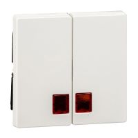 Klavišas dvigubam jungikliui su raudonu pašvietimu baltas RAL9010 System M - SCHNEIDER ELECTRIC