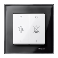 Klavišas dvigubam jungikliui su simboliais baltas RAL9010 viešbučiams System M - SCHNEIDER ELECTRIC