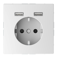 Lizdas p/t SCHUKO be rėmelio su apsauga nuo vaikų su 2xUSB 2.4A baltas System Design - SCHNEIDER ELECTRIC