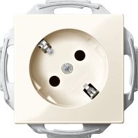Lizdas p/t SCHUKO IP20 be rėmelio su apsauga nuo vaikų 45 laipsnių užspaudžiami kontaktai baltas RAL1013 16A 250V System M - SCHNEIDER ELECTRIC