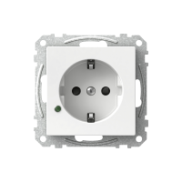 Lizdas p/t SCHUKO IP20 be rėmelio su apsauga nuo vaikų ir apšvietimu žalias LED varžtiniai kontaktai baltas 16A 250V Exxact - SCHNEIDER ELECTRIC