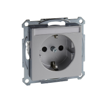 Lizdas p/t SCHUKO IP20 be rėmelio su apsauga nuo vaikų ir markiravimo vieta užspaudžiami kontaktai aliuminio spalvos 16A 250V System M - SCHNEIDER ELECTRIC