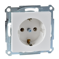 Lizdas p/t SCHUKO IP20 be rėmelio varžtiniai kontaktai baltas RAL9010 16A 250V System M - SCHNEIDER ELECTRIC