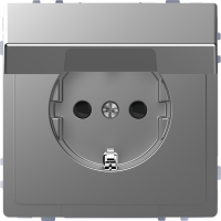 Lizdas p/t SCHUKO su dangteliu be rėmelio su apsauga nuo vaikų užspaudžiami kontaktai nerūdijančio plieno spalvos 16A 250V System Design - SCHNEIDER ELECTRIC