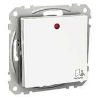 Perjungiklis p/t viengubas IP20 be rėmelio su apšvietimu 24V ir simboliu užspaudžiami kontaktai baltas 16A 250V Exxact - SCHNEIDER ELECTRIC