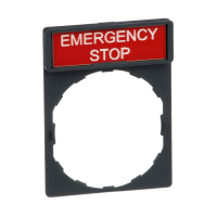 Laikiklis su lentele "EMERGENCYSTOP - SCHNEIDER ELECTRIC