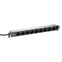 Panelė lizdų SCHUKO 9x230V AC 16A 19" 1U aliumininė tamsiai pilkos spalvos Actassi - SCHNEIDER ELECTRIC