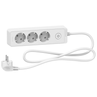 Ilgiklis 1.5m 3 lizdų su įžeminimu baltas Unica - SCHNEIDER ELECTRIC