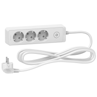 Ilgiklis 3m 3 lizdų su įžeminimu baltas Unica - SCHNEIDER ELECTRIC
