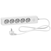 Ilgiklis 1.5m 5 lizdų su įžeminimu baltas Unica - SCHNEIDER ELECTRIC