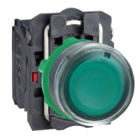 Mygtukas 2no be fiksacijos 22mm žalias su pašvietimu LED 24V AC/DC XB5 Harmony - SCHNEIDER ELECTRIC