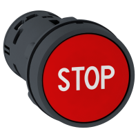 Mygtukas 1no+1nc be fiksacijos 22mm raudonas "STOP" IP65 XB7 Harmony - SCHNEIDER ELECTRIC
