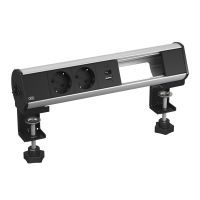 Blokas lizdų ant stalo 2xSCHUKO ir 1xUSB A+C 18W + 2 moduliai aliuminio spalvos DBL-1B D2S 1C - OBO BETTERMANN