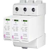 Apsauga viršįtampių 3P B+C 50kA 1+2 tipo Solar ETITEC M T12 PV 1100/12,5 Y RC - ETI